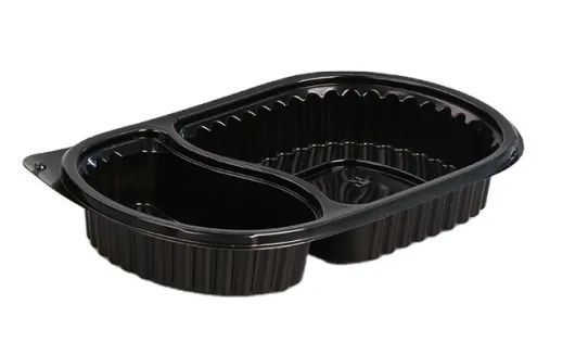 پی پی اوول 2 کمپارٹمنٹ فوڈ کنٹینر